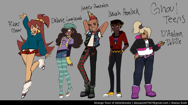 Ghoul Teens (Human Disguise) | Digital art-Clip Studio Paint | July 26, 2025